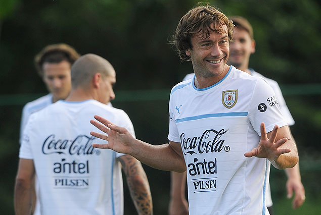 Diego Lugano en el entrenamiento celeste en el complejo deportivo del Sport Recife.