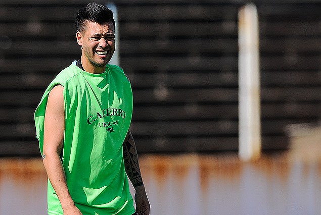 Juan José Tancredi en el entrenamiento de Cerro. 